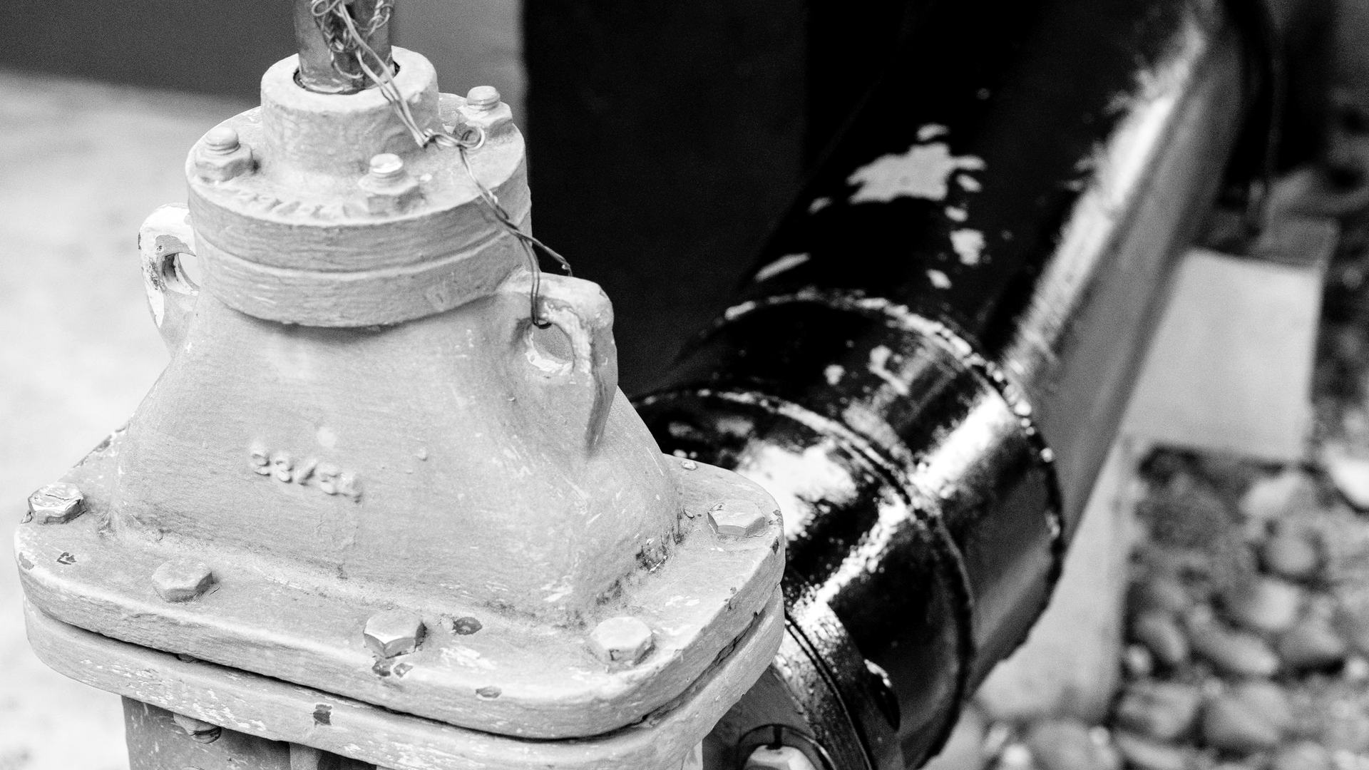 Installed pipework and valve assembly